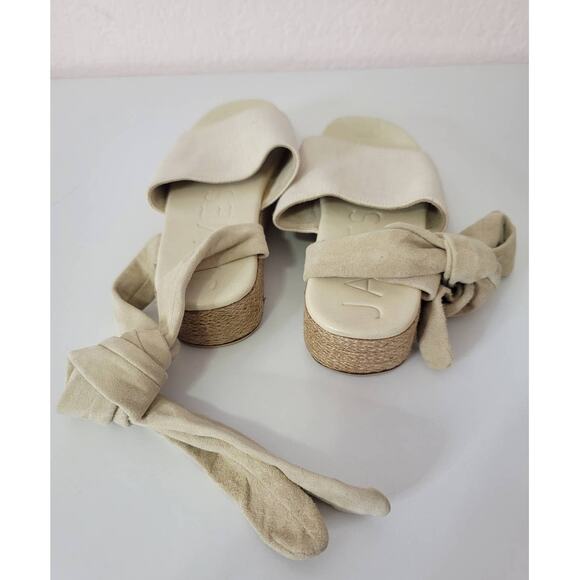JAMES SMITH The Wrap Suede Espadrille in Cream Size 36 (5.5 US) - Picture 7 of 9